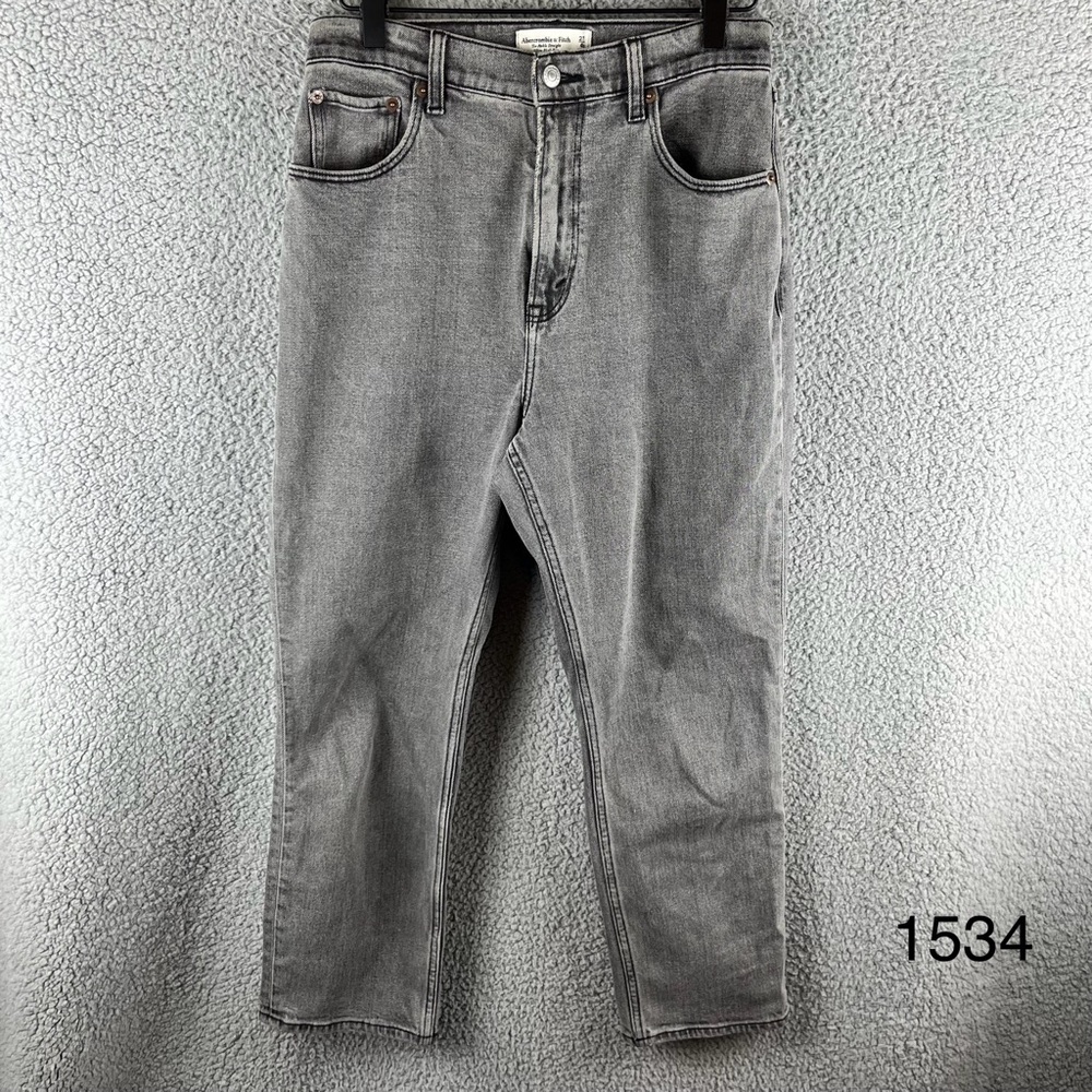Abercrombie & Fitch Ankle Straight Ultra High-rise Faded Black Jeans Size 27/4 S